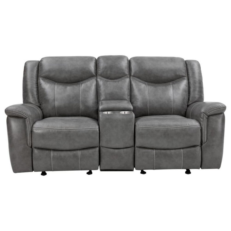 Conrad 3-piece Upholstered Padded Arm Motion Sofa Set Grey